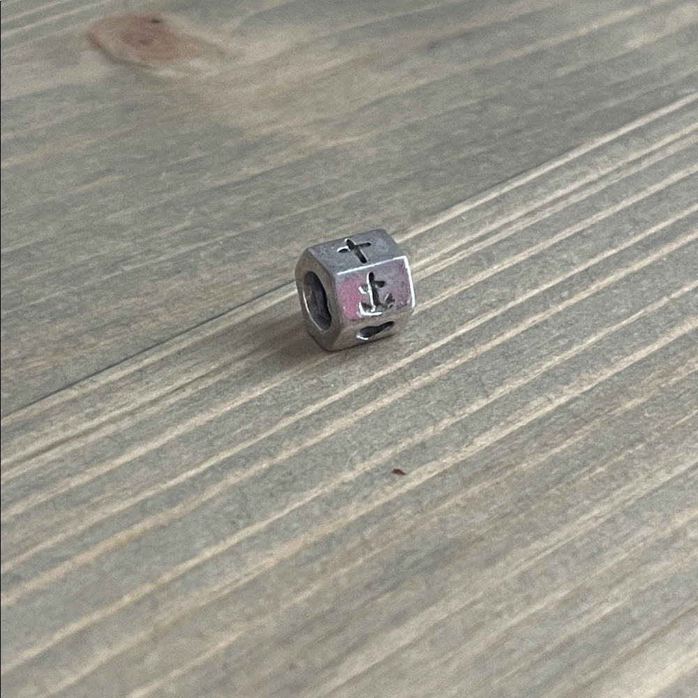 Retired Pandora Sterling Silver Faith, Hope and Love Charm